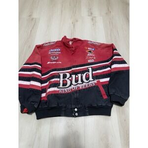 Vintage Men's Dale Earnhardt Jr. Budweiser NASCAR Racing Jacket 90s Sz Large